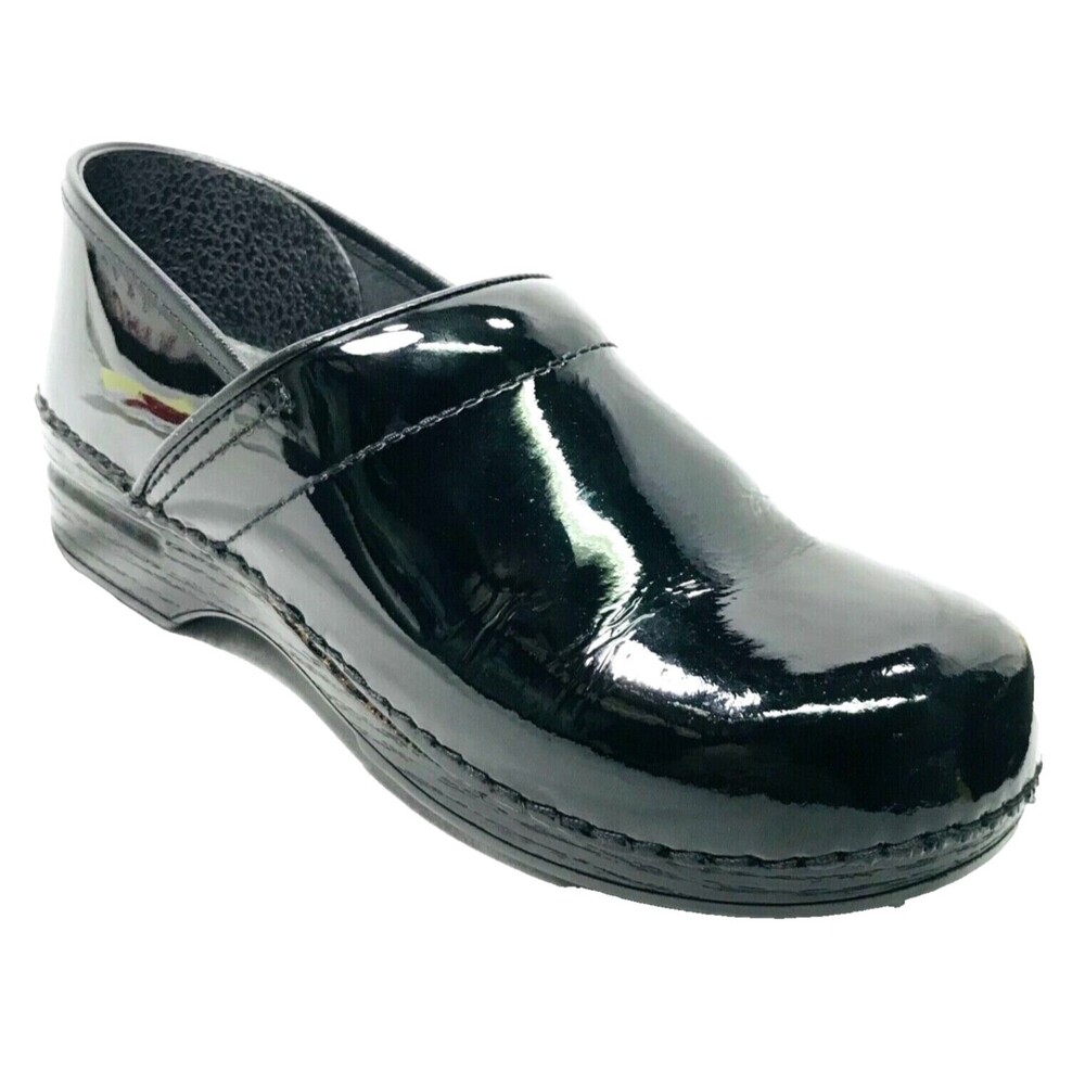 Dansko Clog Patent Leather Black 40 9 Women 7.5 Men Nurse Orthopedic Comfort